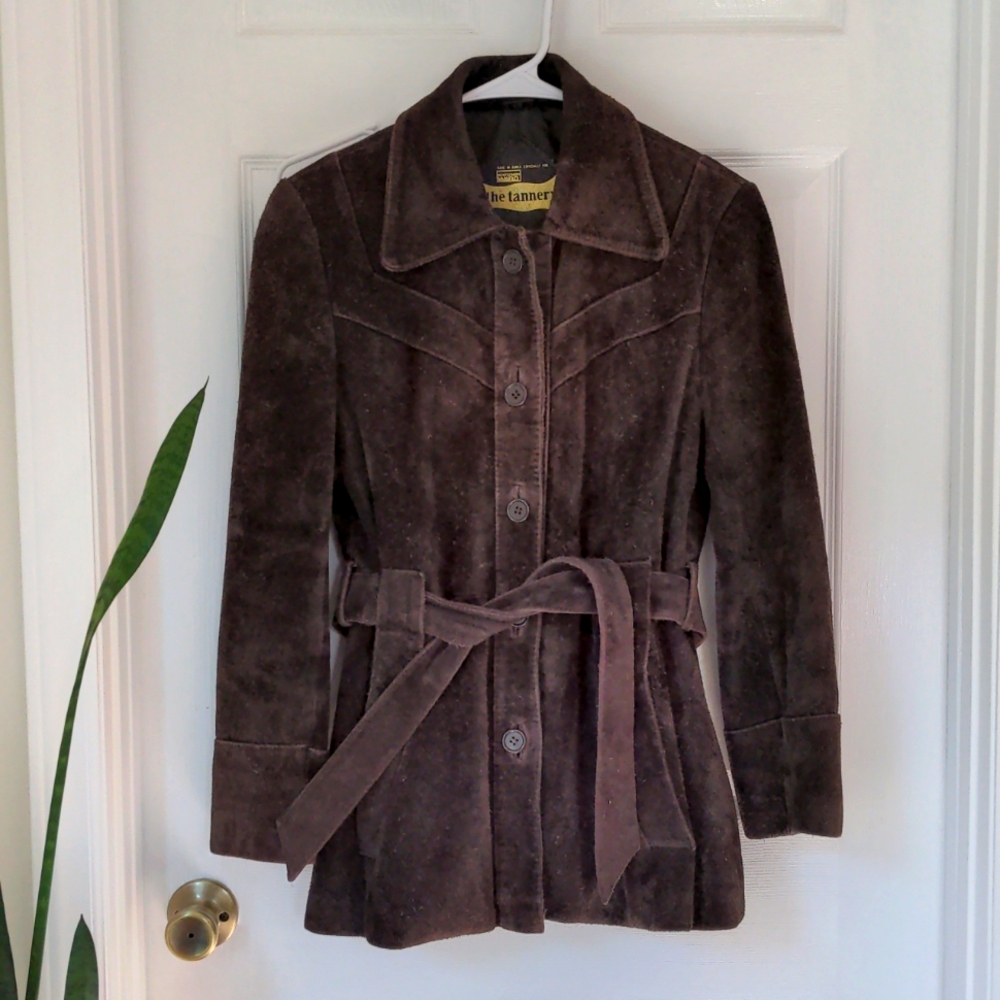 Vintage ~60s/70s - Montgomery Ward The Tannery suede/leather brown jacket.